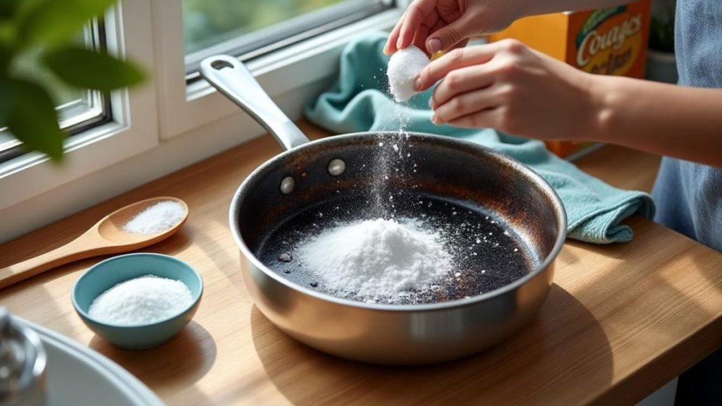 redonnez vie à votre casserole brûlée : découvrez l’astuce simple du bicarbonate de soude pour éliminer facilement les taches noires incrustées, sans efforts !